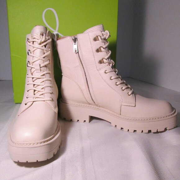 Sam Edelman Lue Leather Combat Boots Ivory Sz 9M NIB - Picture 5 of 12